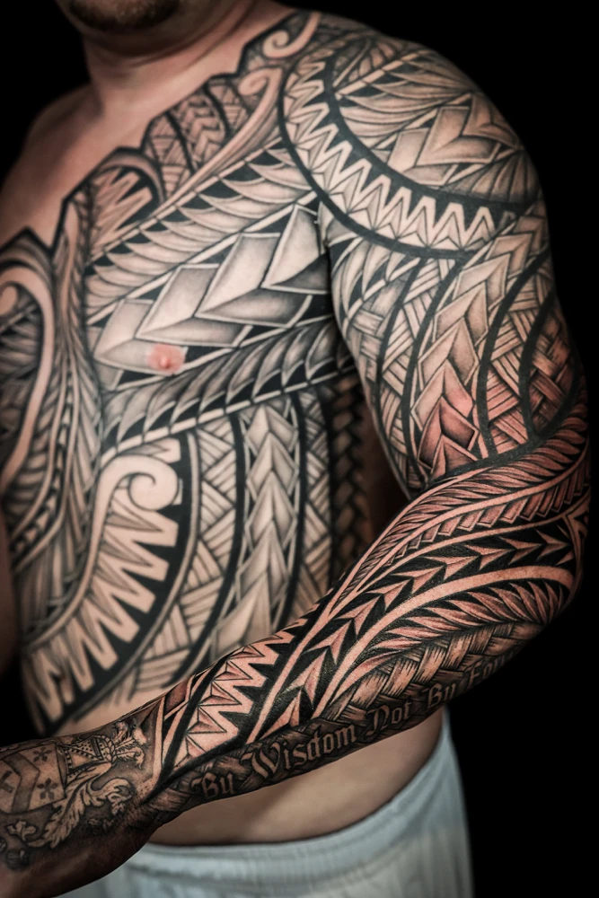 Custom Polynesian tattoo composition by IslandTAT San Diego